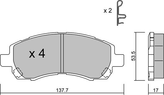 AISIN BPSB-1001 - Гальмівні колодки, дискові гальма autocars.com.ua