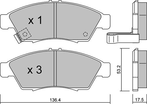 Aisin BPSZ-1003 - Гальмівні колодки, дискові гальма autocars.com.ua