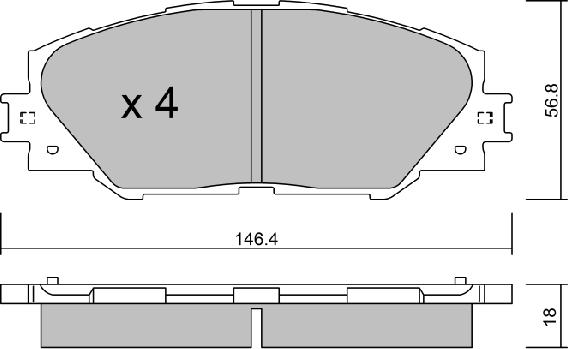 Aisin BPTO-1011 - Гальмівні колодки, дискові гальма autocars.com.ua