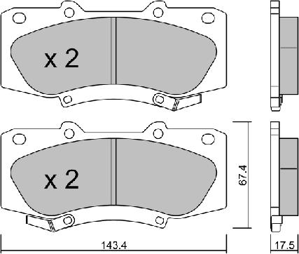 Aisin BPTO-1012 - Тормозные колодки, дисковые, комплект avtokuzovplus.com.ua