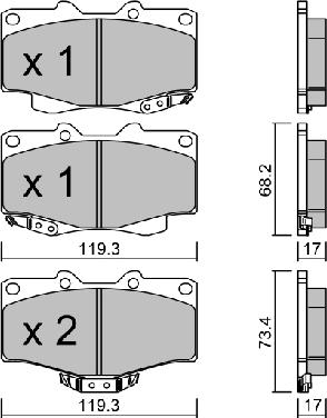 Aisin BPTO-1019 - Гальмівні колодки, дискові гальма autocars.com.ua