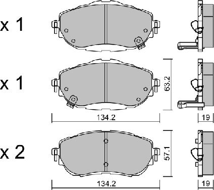 Aisin BPTO-1020 - Гальмівні колодки, дискові гальма autocars.com.ua