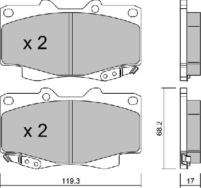 Aisin BPTO-1021 - Тормозные колодки, дисковые, комплект avtokuzovplus.com.ua