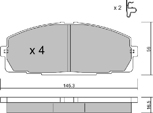 Aisin BPTO-1914 - Тормозные колодки, дисковые, комплект avtokuzovplus.com.ua