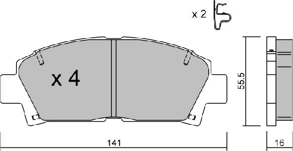 Aisin BPTO-1922 - Гальмівні колодки, дискові гальма autocars.com.ua