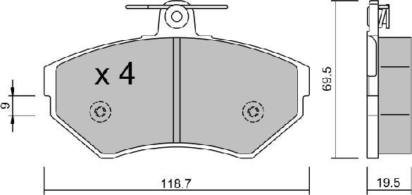 Aisin BPVW-1013 - Тормозные колодки, дисковые, комплект avtokuzovplus.com.ua