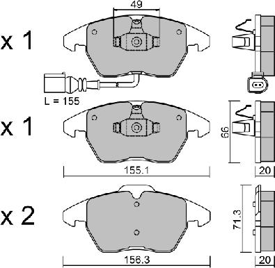 AISIN BPVW-1022 - Тормозные колодки, дисковые, комплект autodnr.net