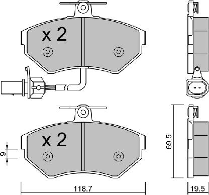 AISIN BPVW-1033 - Тормозные колодки, дисковые, комплект avtokuzovplus.com.ua