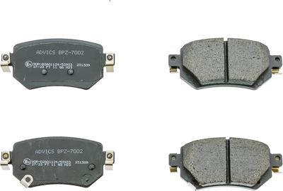 AISIN BPZ-7002 - Гальмівні колодки, дискові гальма autocars.com.ua