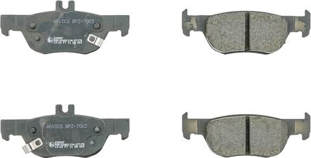 AISIN BPZ-7003 - Гальмівні колодки, дискові гальма autocars.com.ua