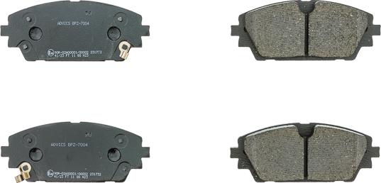 AISIN BPZ-7004 - Гальмівні колодки, дискові гальма autocars.com.ua