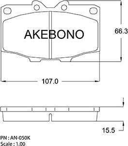 Akebono AN-050KE - Тормозные колодки, дисковые, комплект autodnr.net