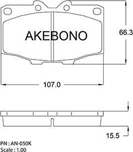 Akebono AN-050K - Гальмівні колодки, дискові гальма autocars.com.ua