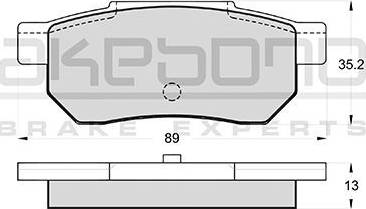 Akebono AN-207K - Тормозные колодки, дисковые, комплект avtokuzovplus.com.ua