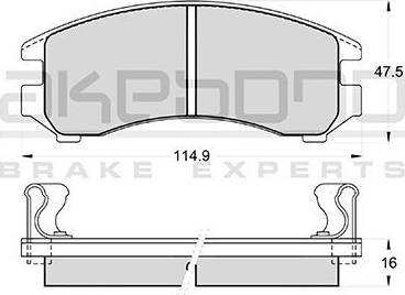 Akebono AN-213K - Гальмівні колодки, дискові гальма autocars.com.ua