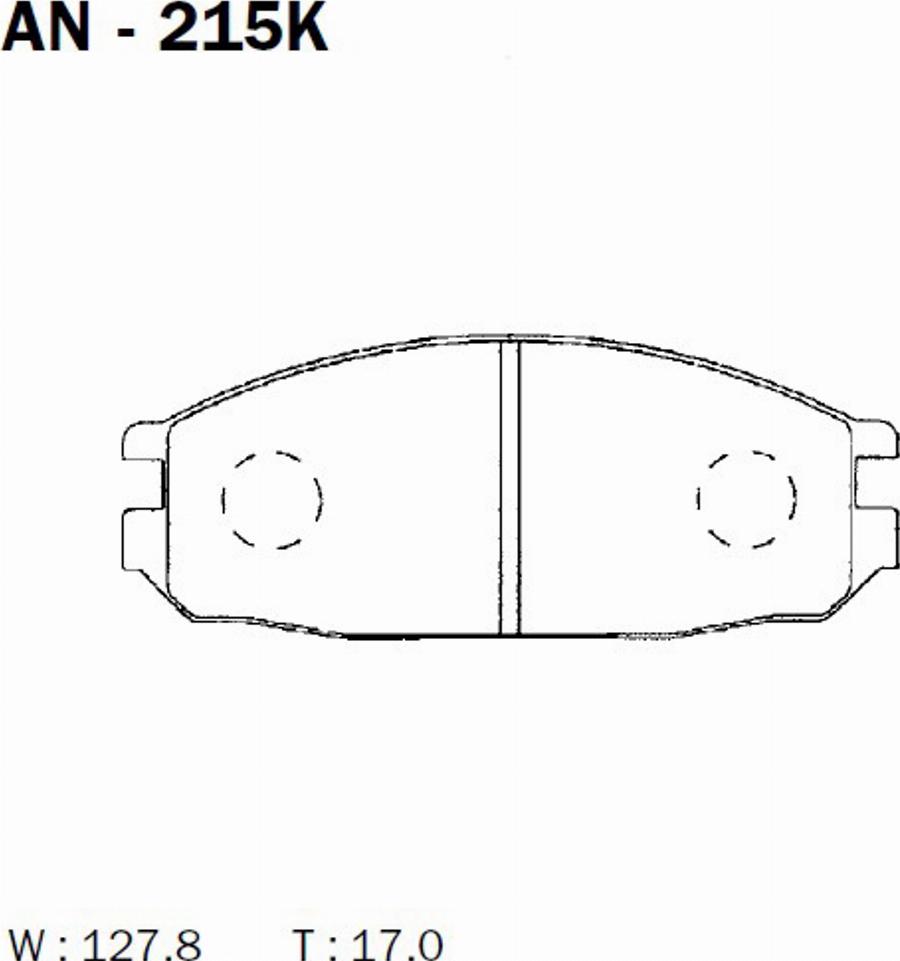 Akebono AN215K - Тормозные колодки, дисковые, комплект autodnr.net