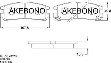 Akebono AN-224WK - Гальмівні колодки, дискові гальма autocars.com.ua
