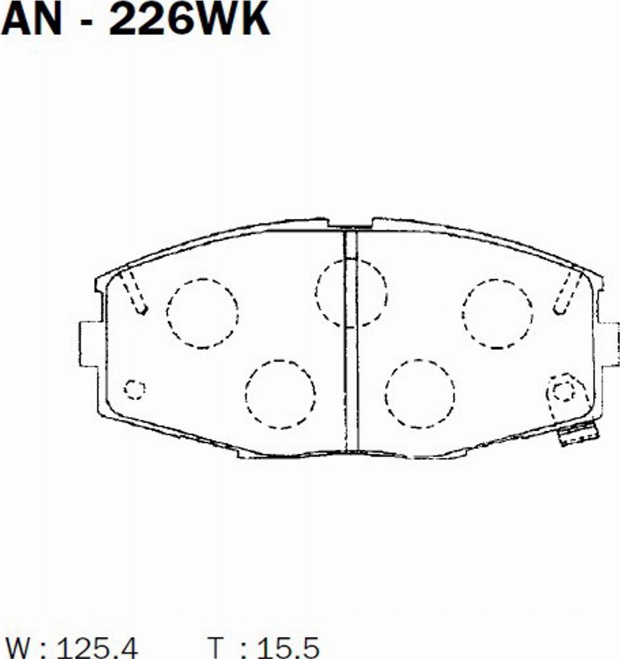 Akebono AN-226WK - Гальмівні колодки, дискові гальма autocars.com.ua