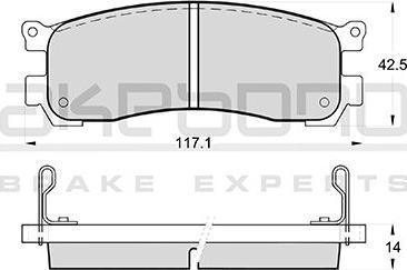 Akebono AN-242WKE - Тормозные колодки, дисковые, комплект avtokuzovplus.com.ua