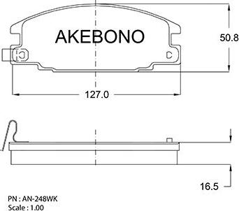 Akebono AN-248WKE - Гальмівні колодки, дискові гальма autocars.com.ua