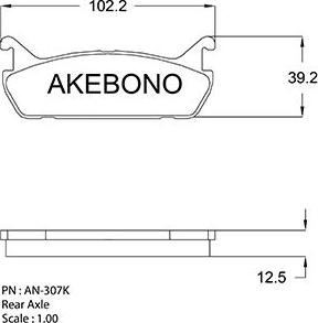 Akebono AN-307KE - Гальмівні колодки, дискові гальма autocars.com.ua