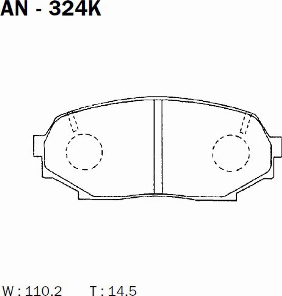 Akebono AN-324K - Тормозные колодки, дисковые, комплект autodnr.net