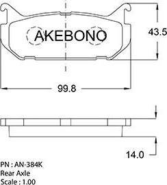 Akebono AN-384K - Гальмівні колодки, дискові гальма autocars.com.ua