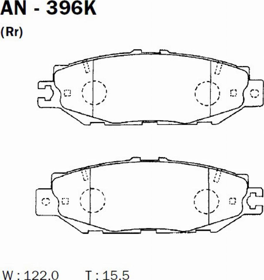 Akebono AN-396K - Тормозные колодки, дисковые, комплект avtokuzovplus.com.ua