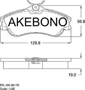 Akebono AN-4017KE - Гальмівні колодки, дискові гальма autocars.com.ua
