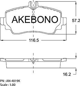 Akebono AN-4019KE - Гальмівні колодки, дискові гальма autocars.com.ua