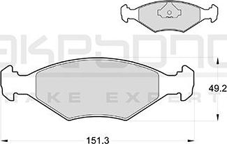 Akebono AN-4023KE - Тормозные колодки, дисковые, комплект avtokuzovplus.com.ua