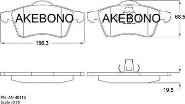 Akebono AN-4041KE - Гальмівні колодки, дискові гальма autocars.com.ua