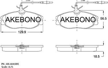 Akebono AN-4043WKE - Гальмівні колодки, дискові гальма autocars.com.ua