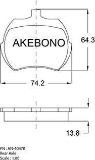 Akebono AN-4047KE - Гальмівні колодки, дискові гальма autocars.com.ua