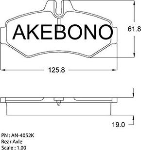 Akebono AN-4052KE - Тормозные колодки, дисковые, комплект autodnr.net