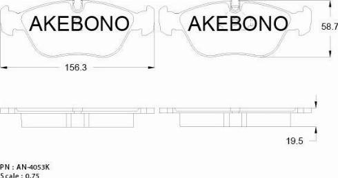 Akebono AN-4053KE - Гальмівні колодки, дискові гальма autocars.com.ua