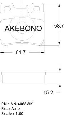 Akebono AN-4068WK - Гальмівні колодки, дискові гальма autocars.com.ua