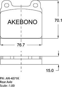 Akebono AN-4071KE - Гальмівні колодки, дискові гальма autocars.com.ua