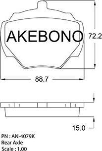 Akebono AN-4079KE - Гальмівні колодки, дискові гальма autocars.com.ua