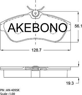 Akebono AN-4095KE - Гальмівні колодки, дискові гальма autocars.com.ua