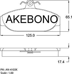 Akebono AN-4103KE - Гальмівні колодки, дискові гальма autocars.com.ua