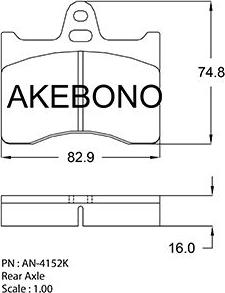 Akebono AN-4152KE - Гальмівні колодки, дискові гальма autocars.com.ua