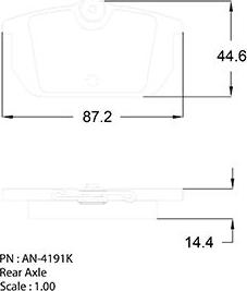 Akebono AN-4191KE - Тормозные колодки, дисковые, комплект autodnr.net