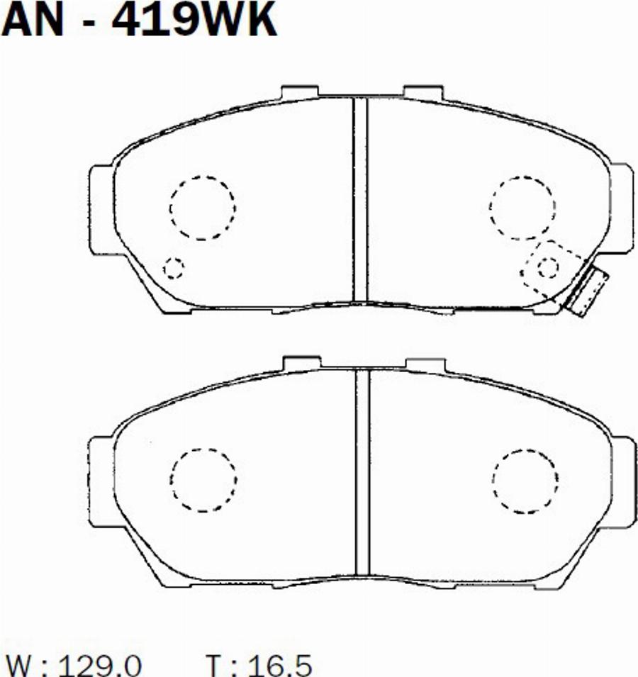 Akebono AN-419WK - Гальмівні колодки, дискові гальма autocars.com.ua