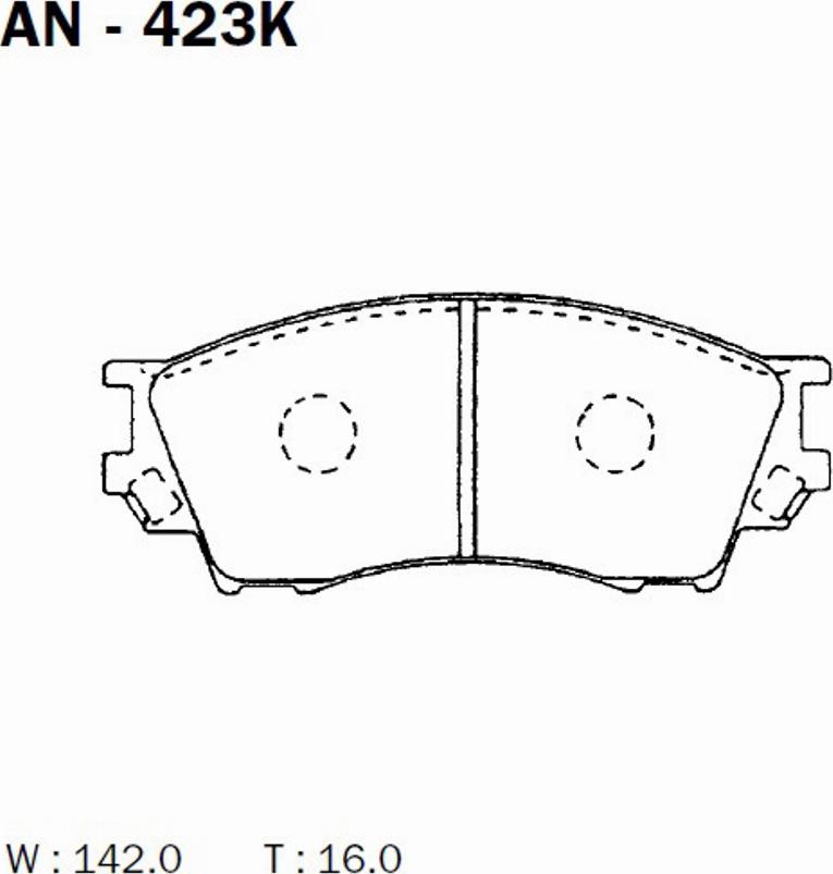 Akebono AN-423K - Тормозные колодки, дисковые, комплект avtokuzovplus.com.ua