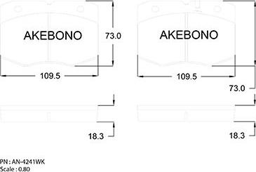 Akebono AN-4241WK - Гальмівні колодки, дискові гальма autocars.com.ua