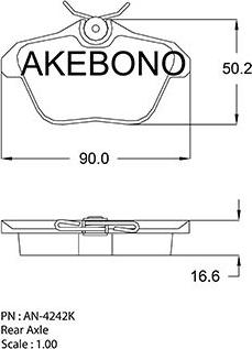 Akebono AN-4242KE - Гальмівні колодки, дискові гальма autocars.com.ua