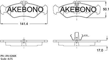 Akebono AN-4266KE - Гальмівні колодки, дискові гальма autocars.com.ua