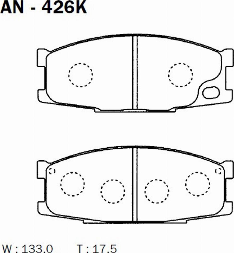 Akebono AN-426K - Гальмівні колодки, дискові гальма autocars.com.ua