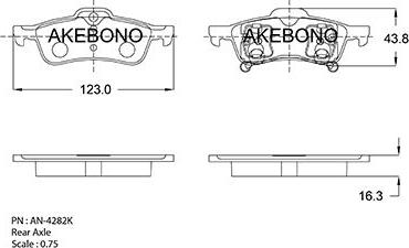 Akebono AN-4282KE - Тормозные колодки, дисковые, комплект autodnr.net